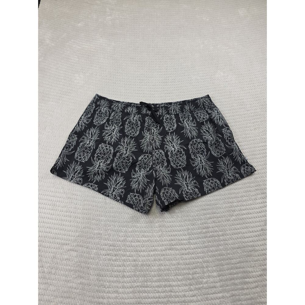 Lauren James Shorts Womens XL Pineapple Print Pull On Elastic Waist Swim Active